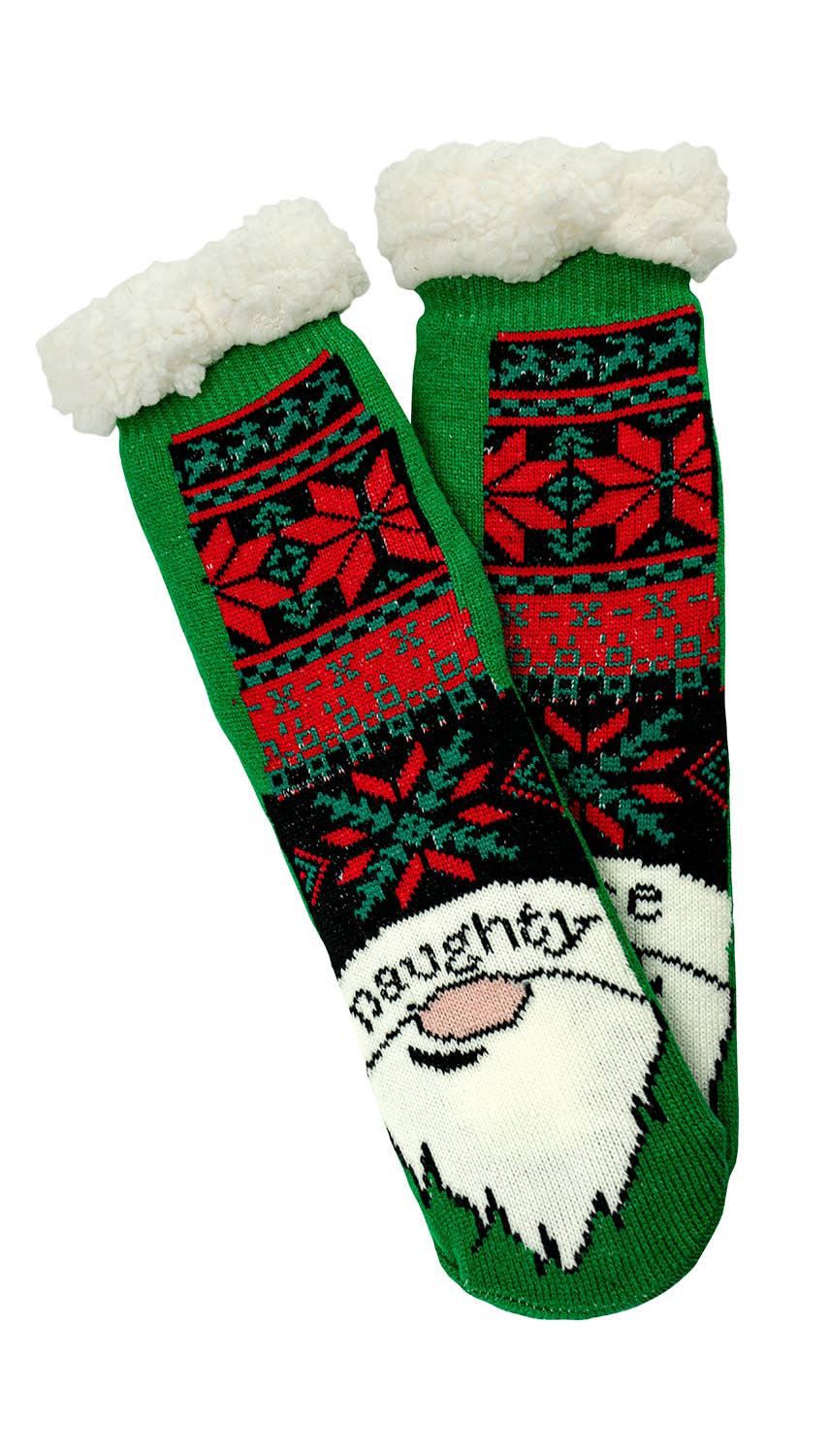 Two Left Feet Holiday Sherpa Socks - Asst.