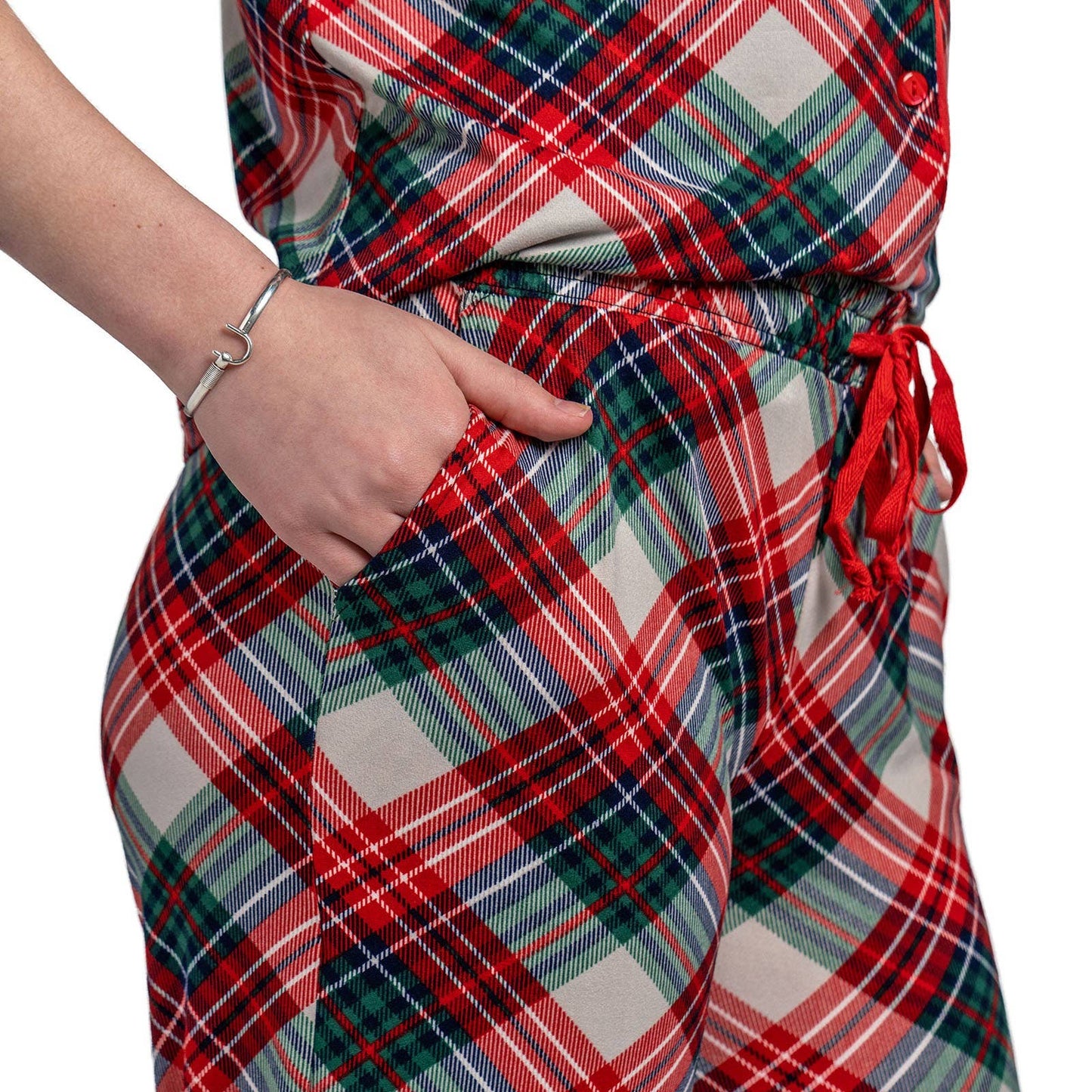 Hello Mello Soft Holiday Pajama Pants in Giftable Pouch - Prancer's Plaid