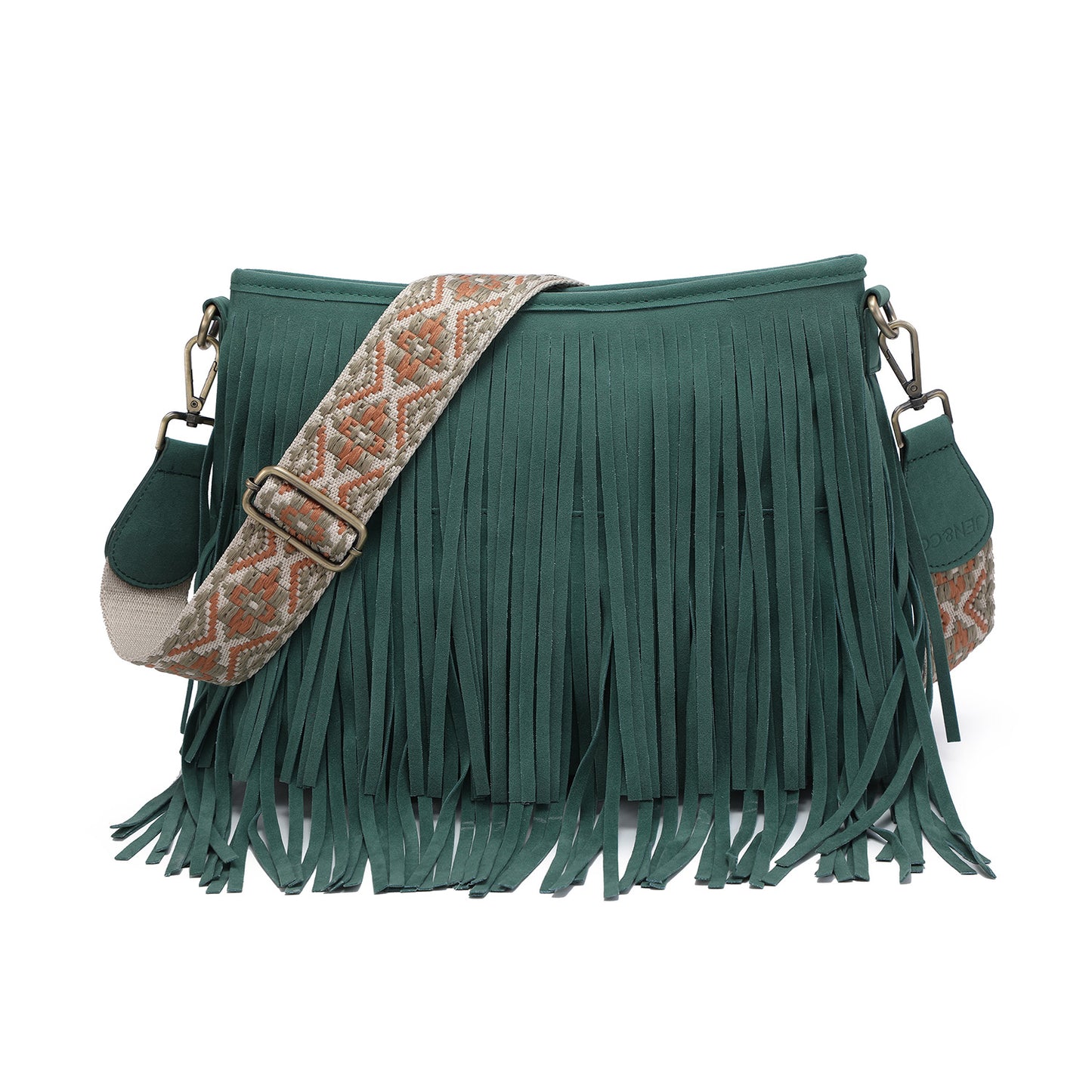 The Cheyann Suede Fringe Crossbody Bag - Dark Teal
