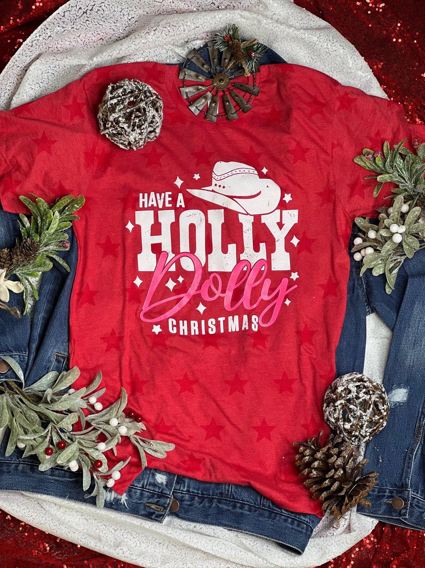 The Have A Holly Dolly Christmas Tee