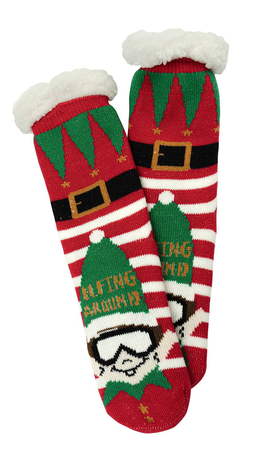 Two Left Feet Holiday Sherpa Socks - Asst.