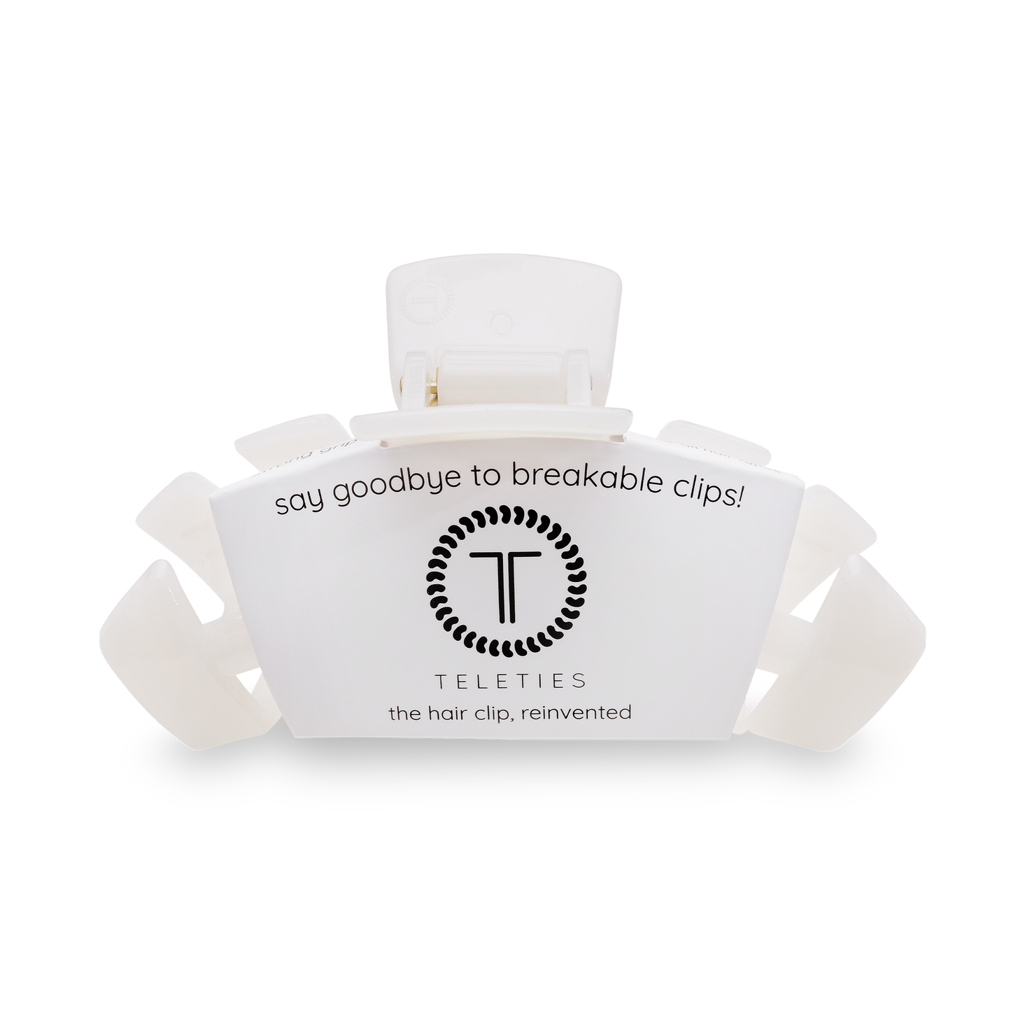 TELETIES - Classic Large Hair Clip - Coconut White