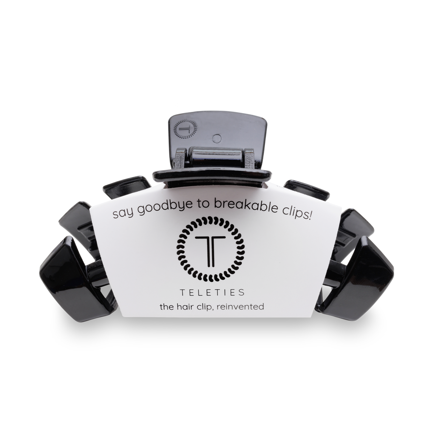TELETIES - Classic Large Hair Clip - Jet Black
