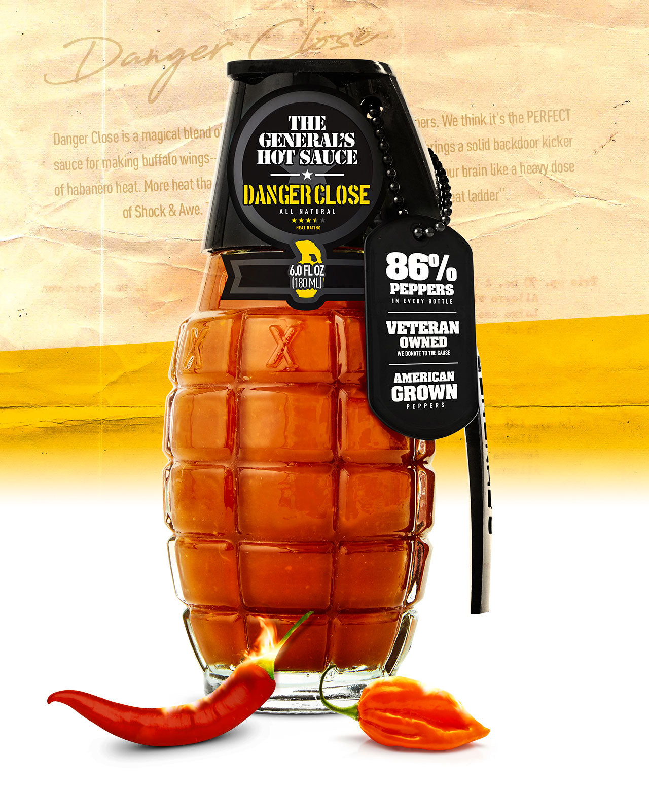 The General's Hot Sauce - Danger Close - 6 oz.