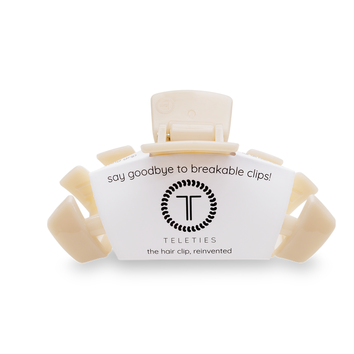 TELETIES - Classic Large Hair Clip - Almond Beige