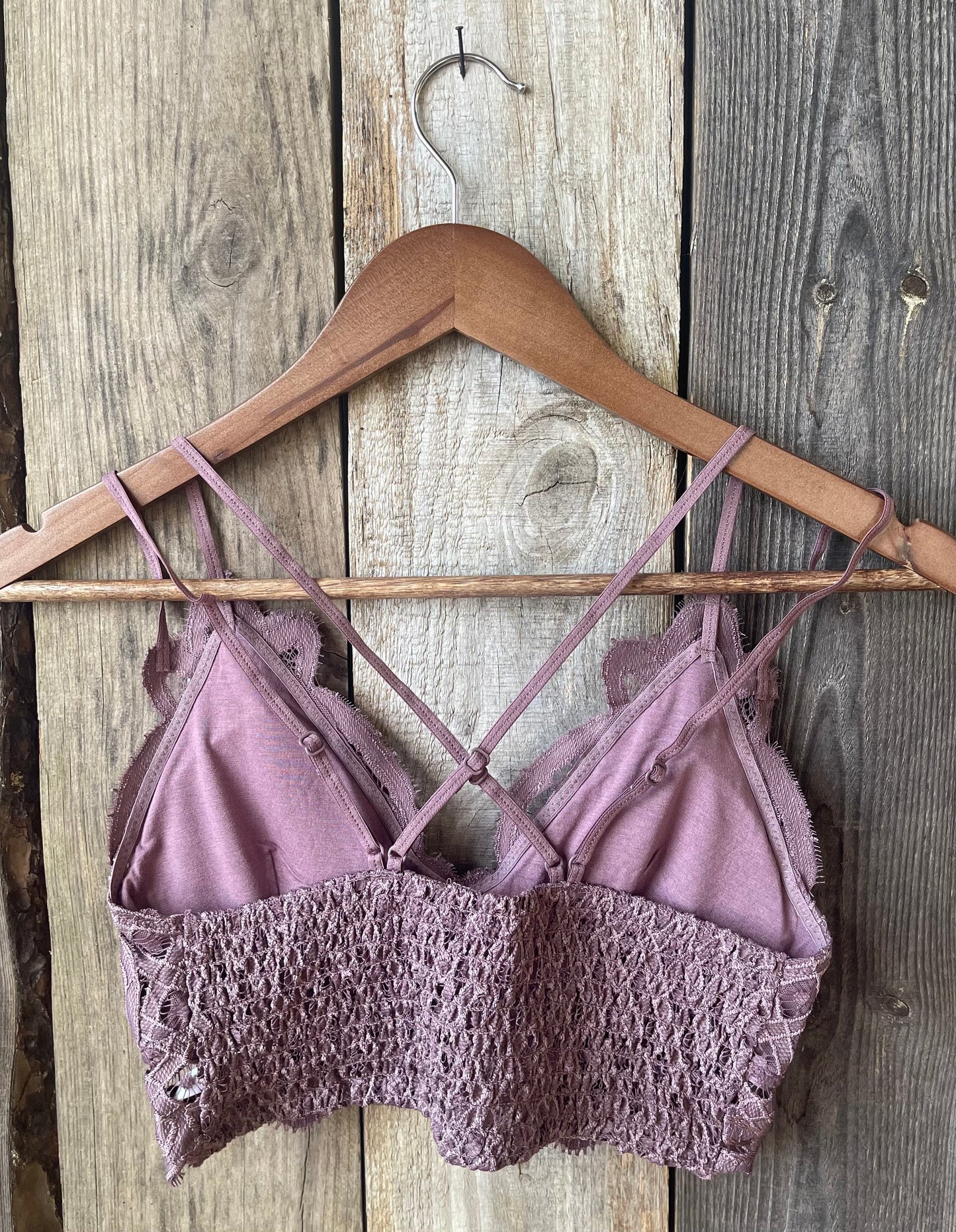 Curvy Kiss & Tell Lace Bralette - Plum