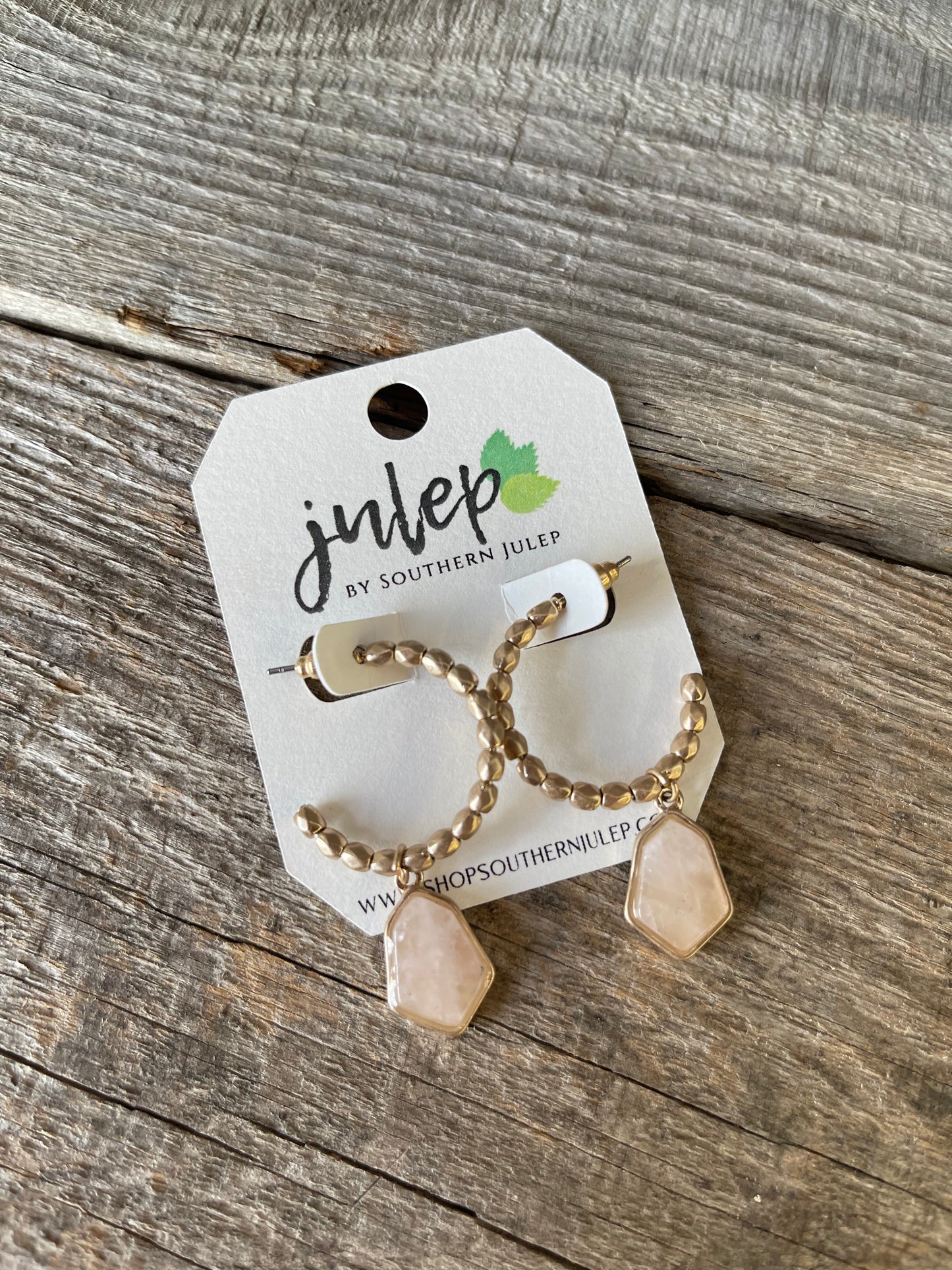 The Piper Earrings - Rose Quartz