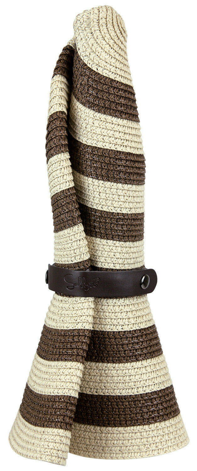 Roll-N-Go Beach Roll Up Travel Sun Hat - Brown/Tan Stripes