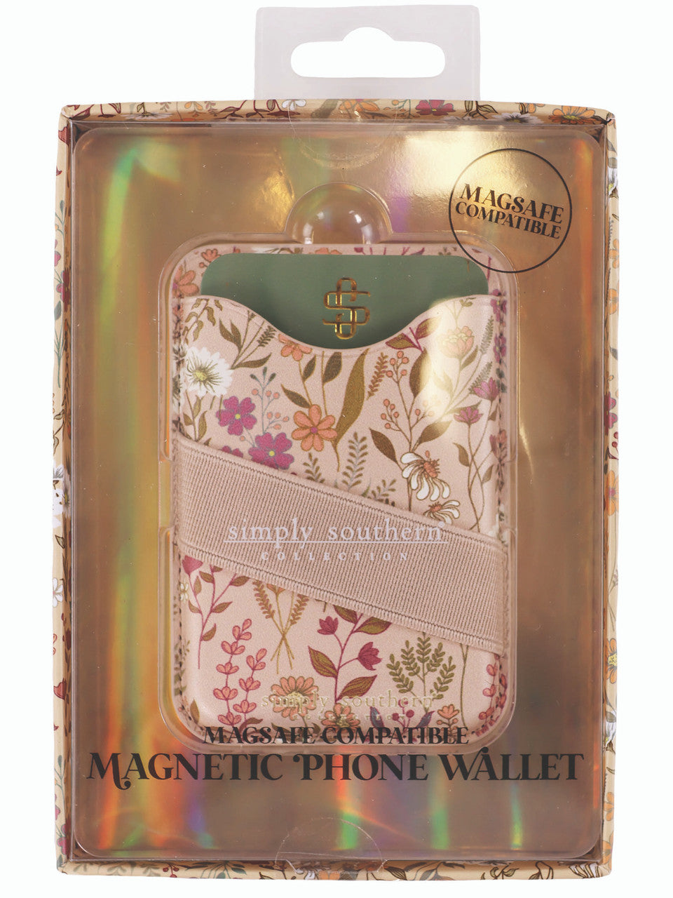 Simply Southern Magnetic Phone Wallet - Tan Floral Design