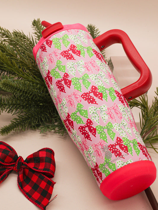 Simply Southern - 40oz Tumbler w/ Straw - Holiday Bows