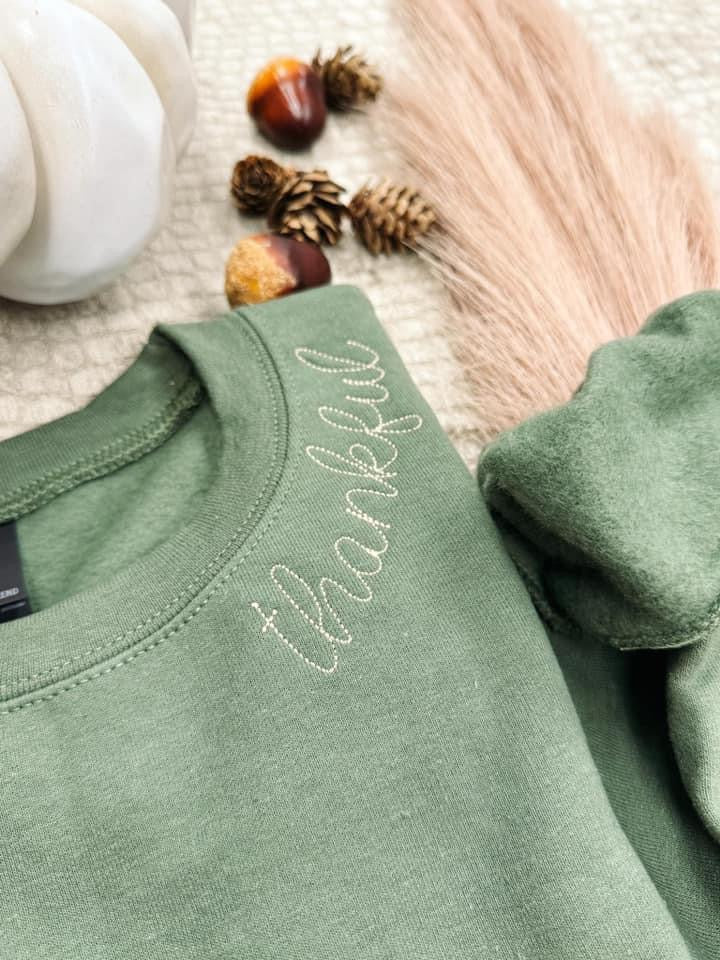 The Thankful Embroidered Sweatshirt