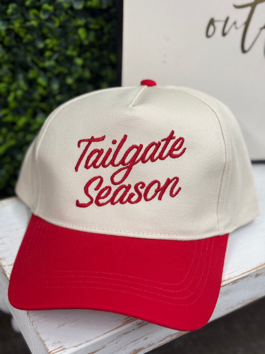 The Tailgate Season Embroidered Hat - Red