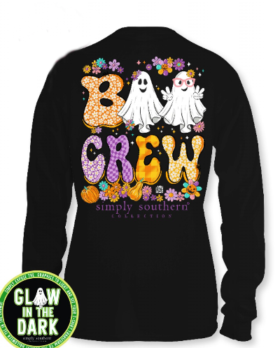 FINAL SALE - YOUTH - Simply Southern - Boo Crew Long Sleeve Tee
