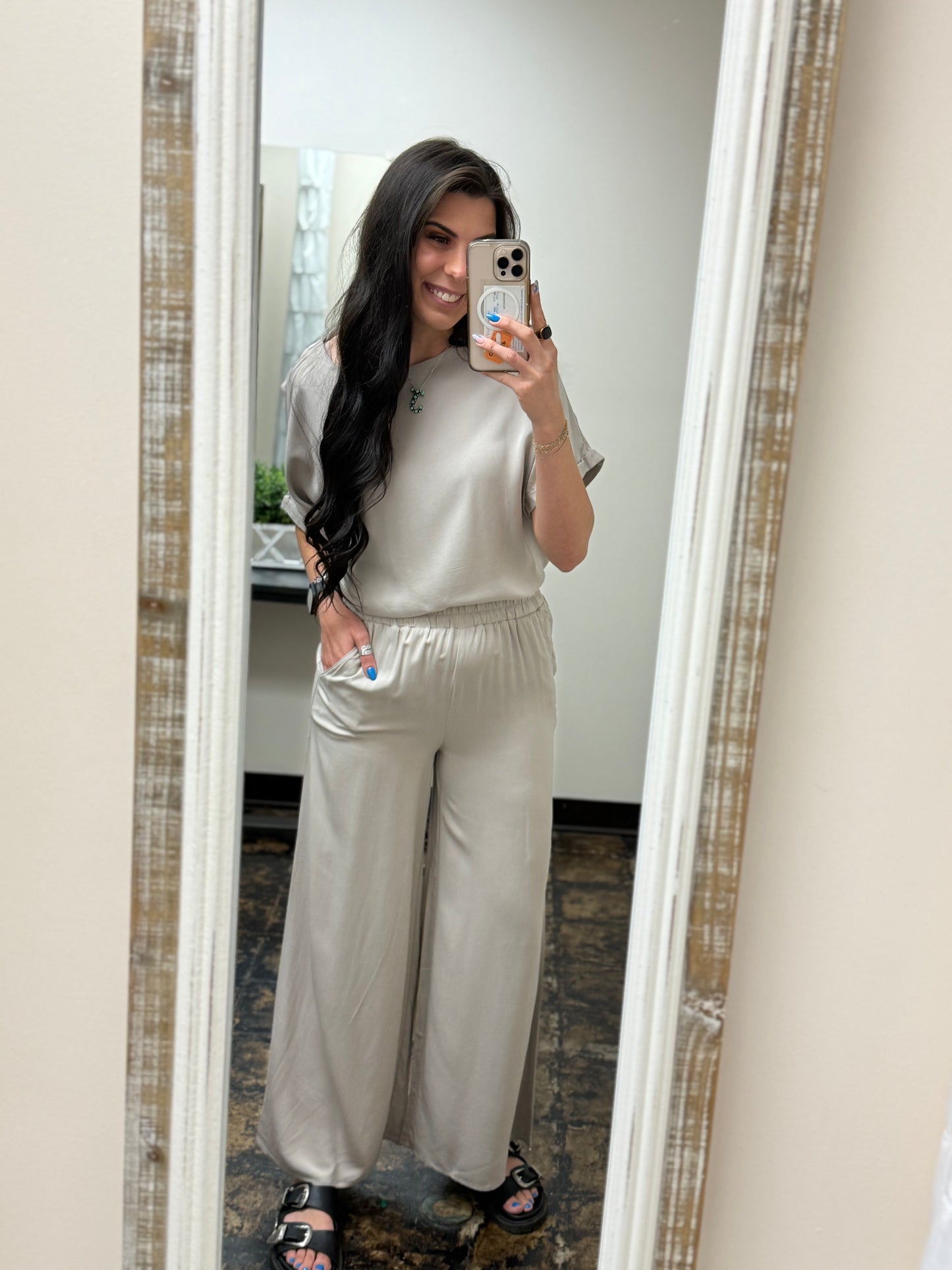 The Louisa Pant Set - Ash Mocha
