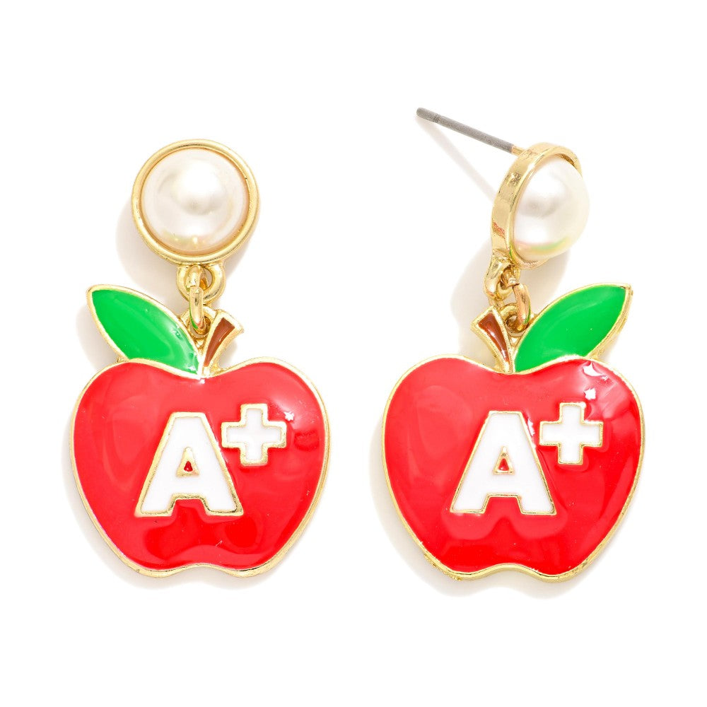 The A+ Apple Teacher Earrings