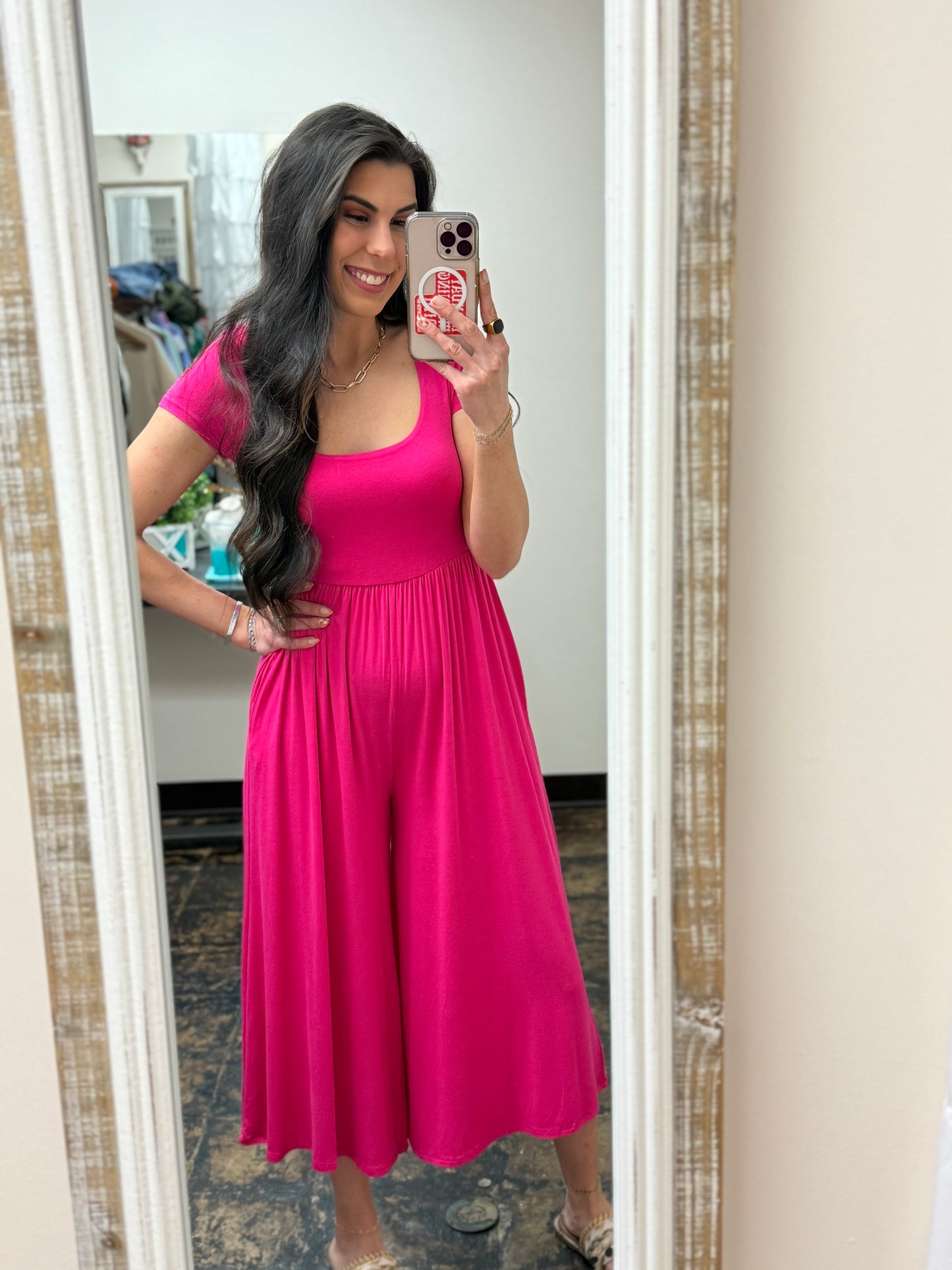 The Wesleigh Jumpsuit - Hot Pink