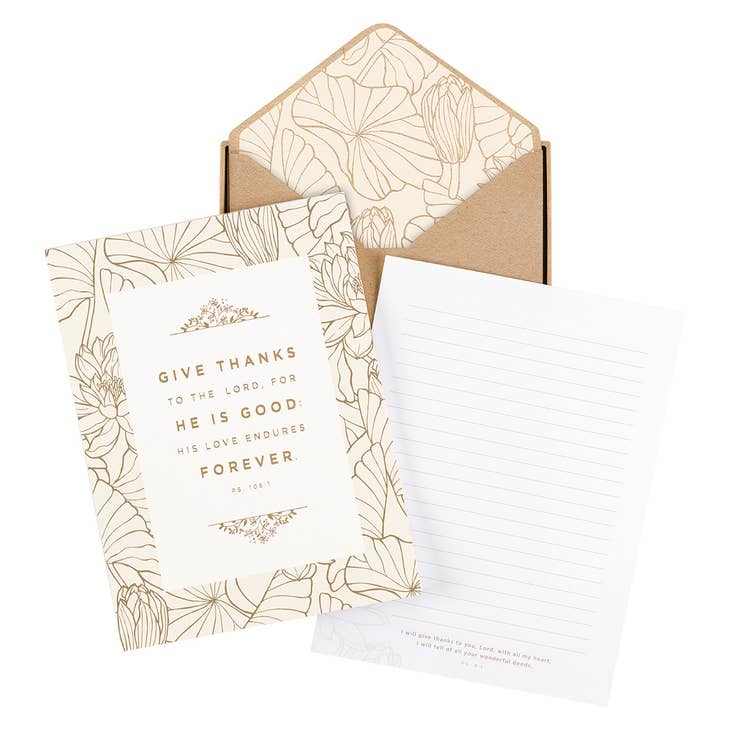 Give Thanks Writing Paper and Envelope Set - Psalm 106:1