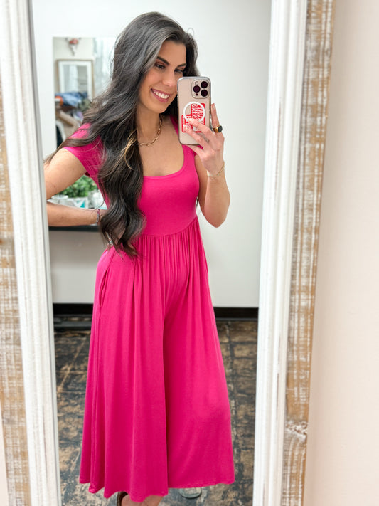 The Wesleigh Jumpsuit - Hot Pink