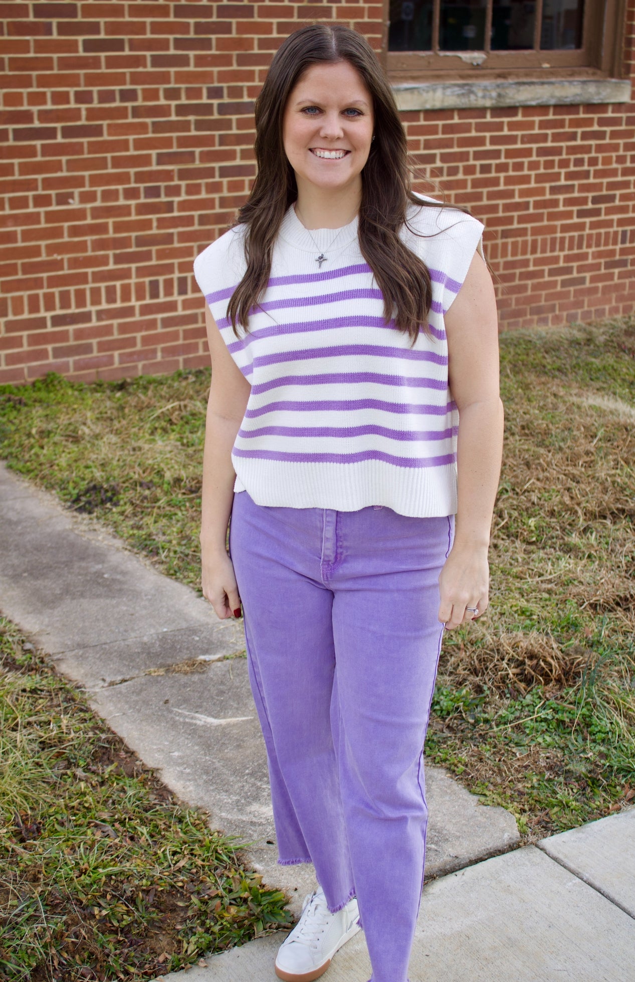 The Kristi Acid Wash Cropped Pants - Violet