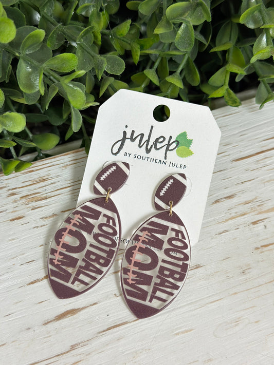 Football Mom Dangle Earrings