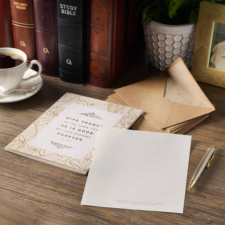 Give Thanks Writing Paper and Envelope Set - Psalm 106:1