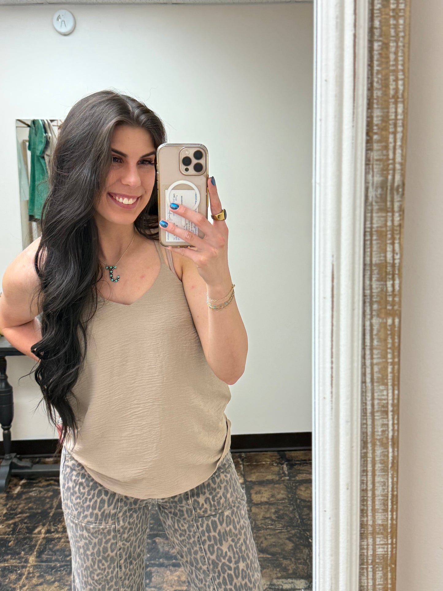 FINAL SALE - The Parker V-Neck Cami - Lt Mocha