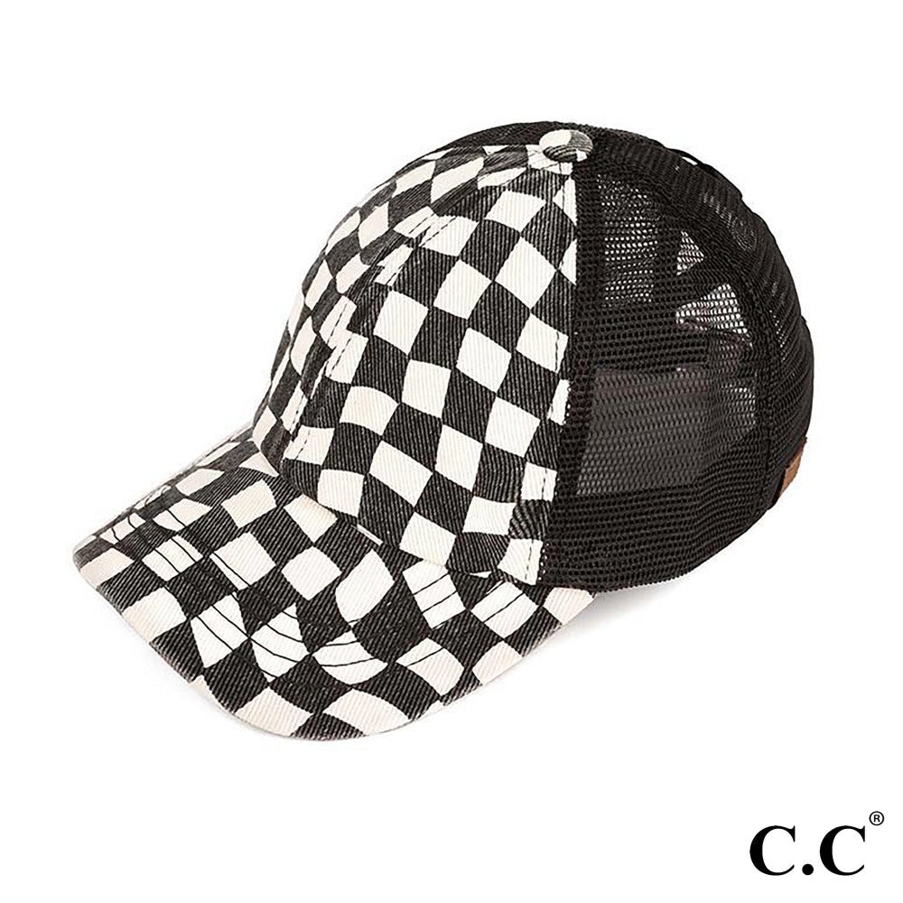 The Roamlee Checkered Pony Cap