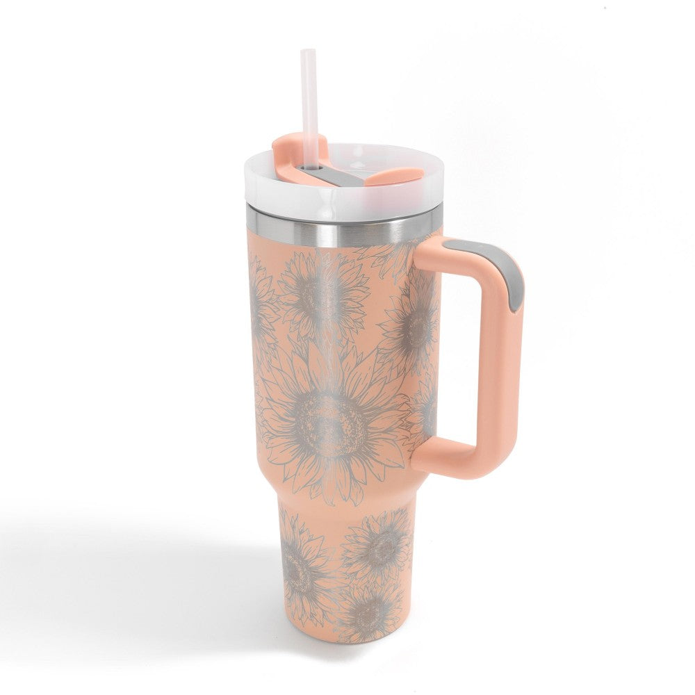 The Stanleigh 40oz Tumbler Cup - Peach Sunflower