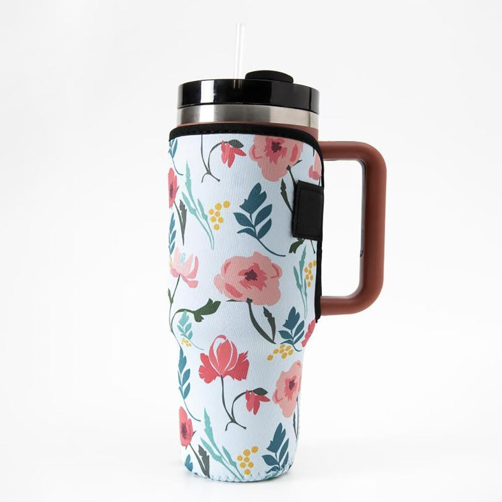 40oz Tumbler Sleeve - Blue Floral
