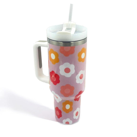 The Stanleigh 40oz Tumbler Cup - Pink Flower
