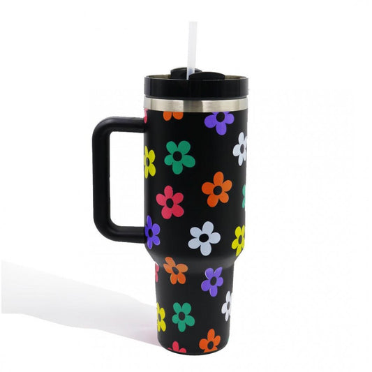 The Stanleigh 40oz Tumbler Cup - Black Floral