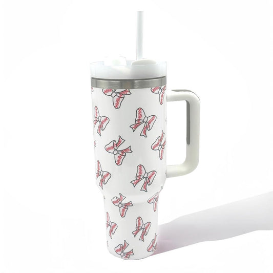 The Stanleigh 40oz Tumbler Cup - Baseball Bows