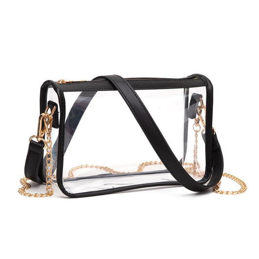 The Ellen Clear Crossbody Bag - Black