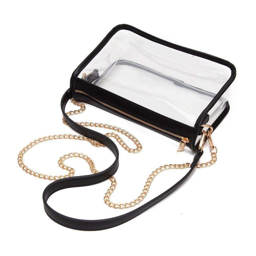 The Ellen Clear Crossbody Bag - Black