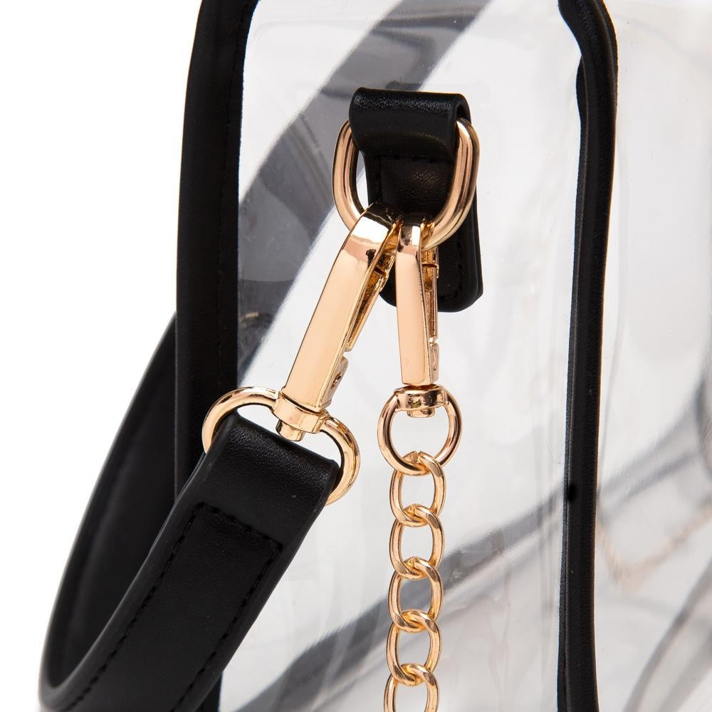 The Ellen Clear Crossbody Bag - Black