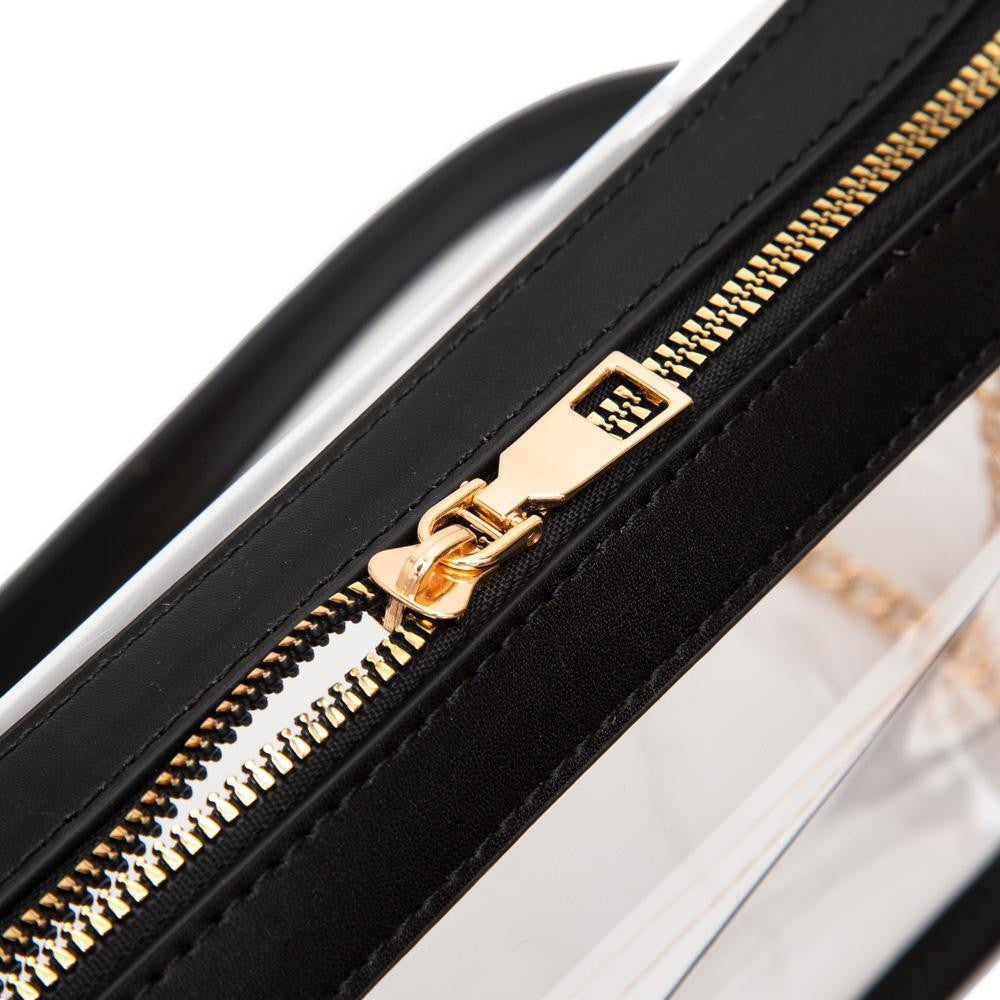 The Ellen Clear Crossbody Bag - Black