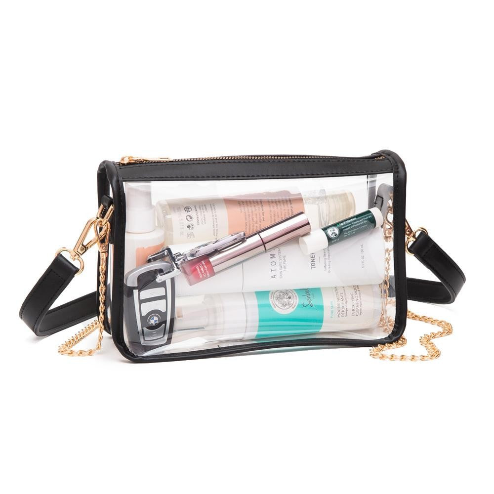 The Ellen Clear Crossbody Bag - Black