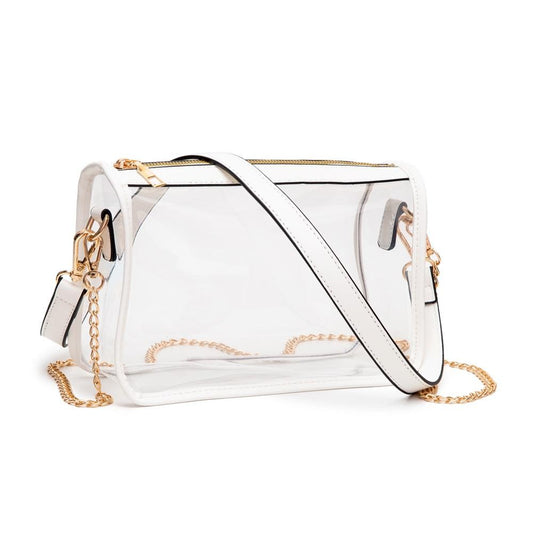 The Ellen Clear Crossbody Bag - White