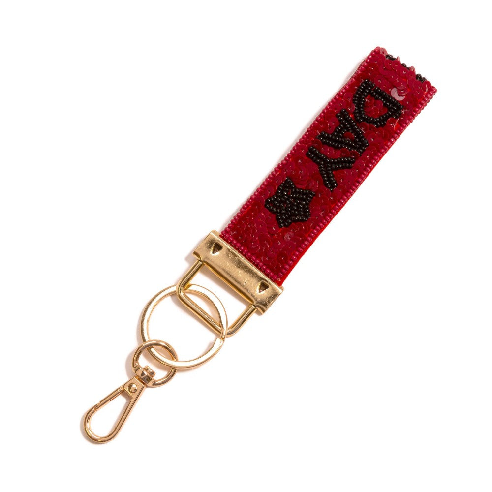 The Gameday Seed Bead Keychain - Burgundy/Black