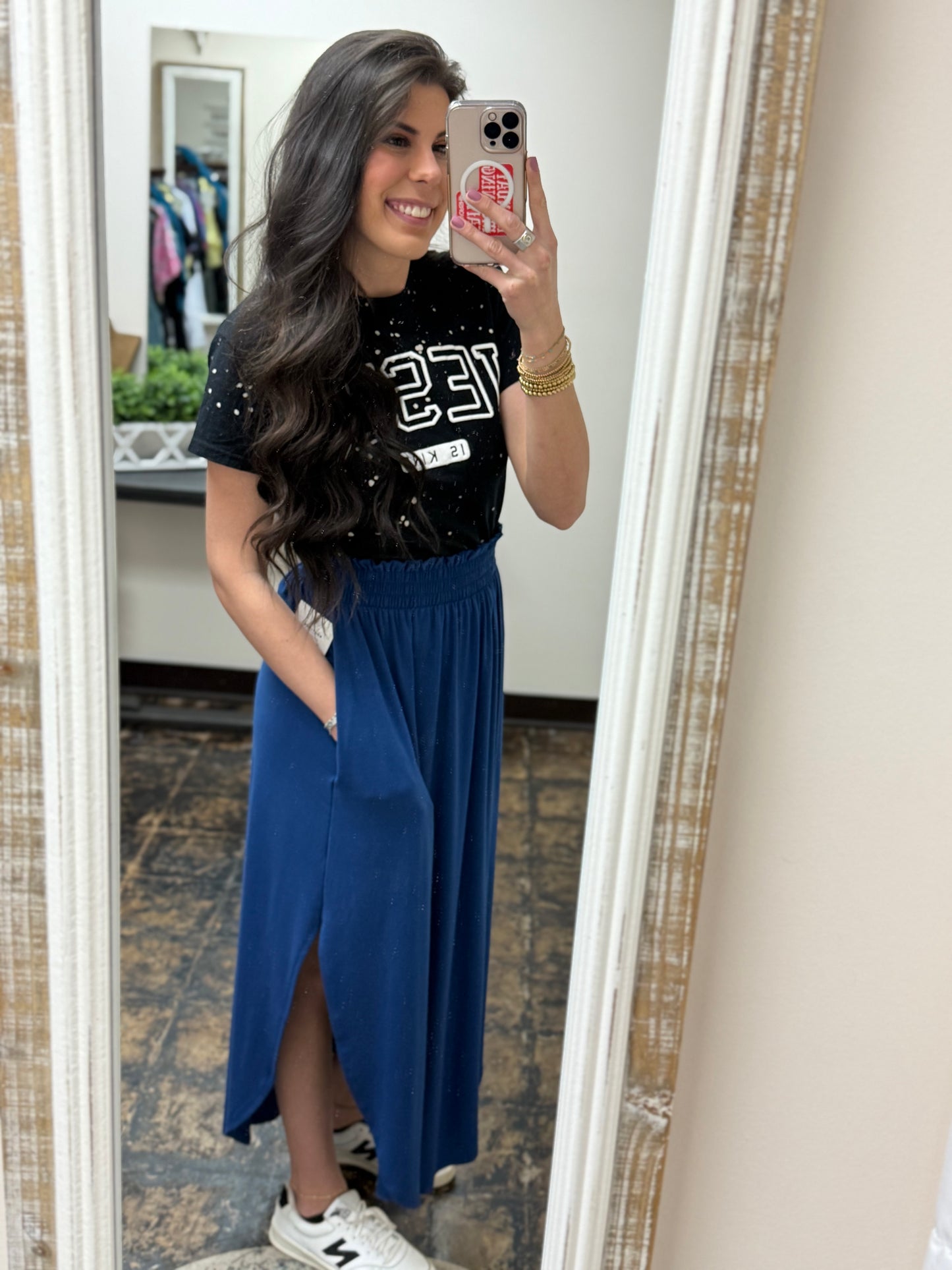 The Amara Maxi Skirt - Light Navy