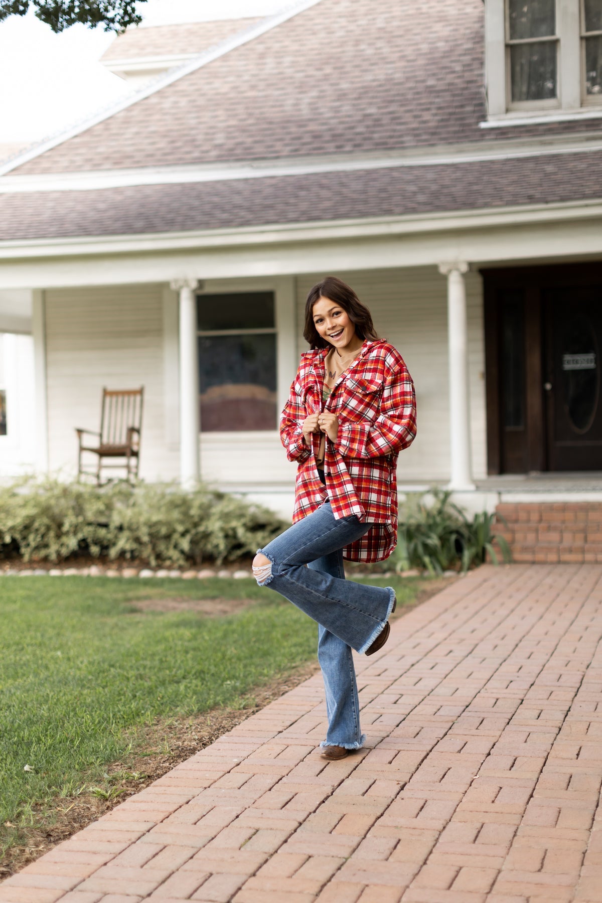 The Fontana Flares - Distressed Denim Blue