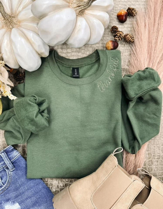 The Thankful Embroidered Sweatshirt