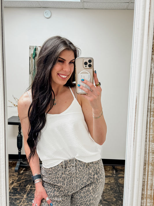 FINAL SALE - The Parker V-Neck Cami - Off White
