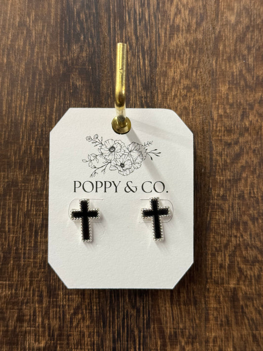 The Keri Earrings - Black/Silver