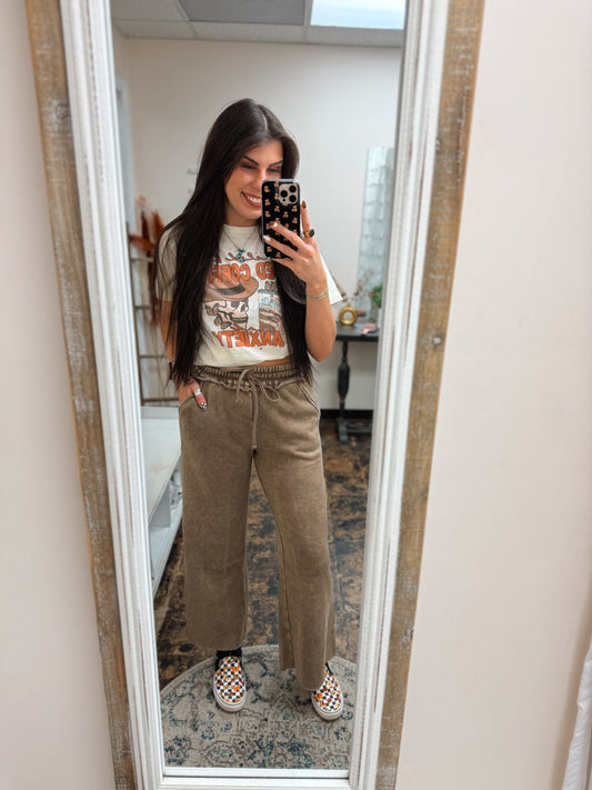 The Cambree Palazzo Sweatpants - Mocha