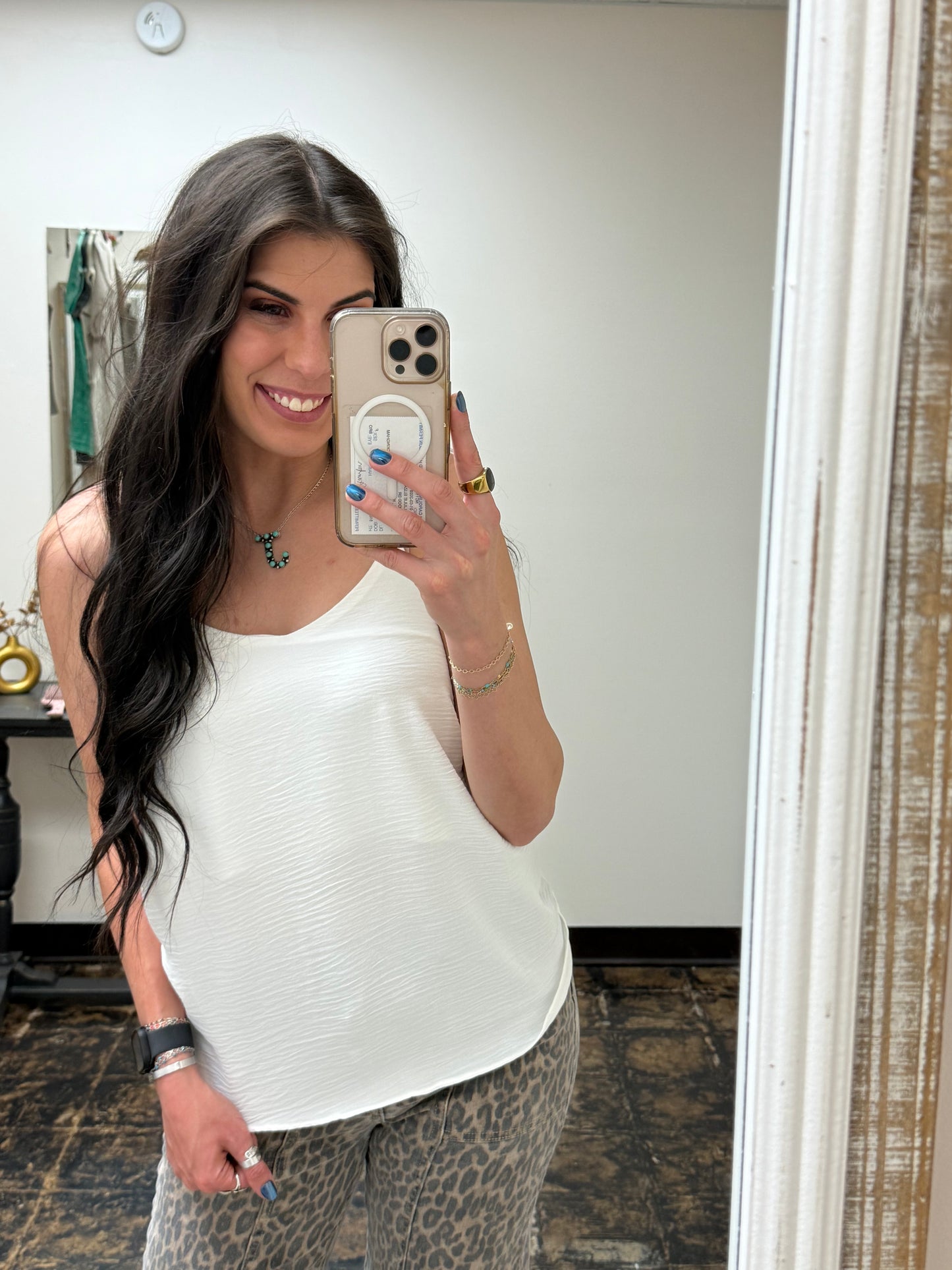 FINAL SALE - The Parker V-Neck Cami - Off White