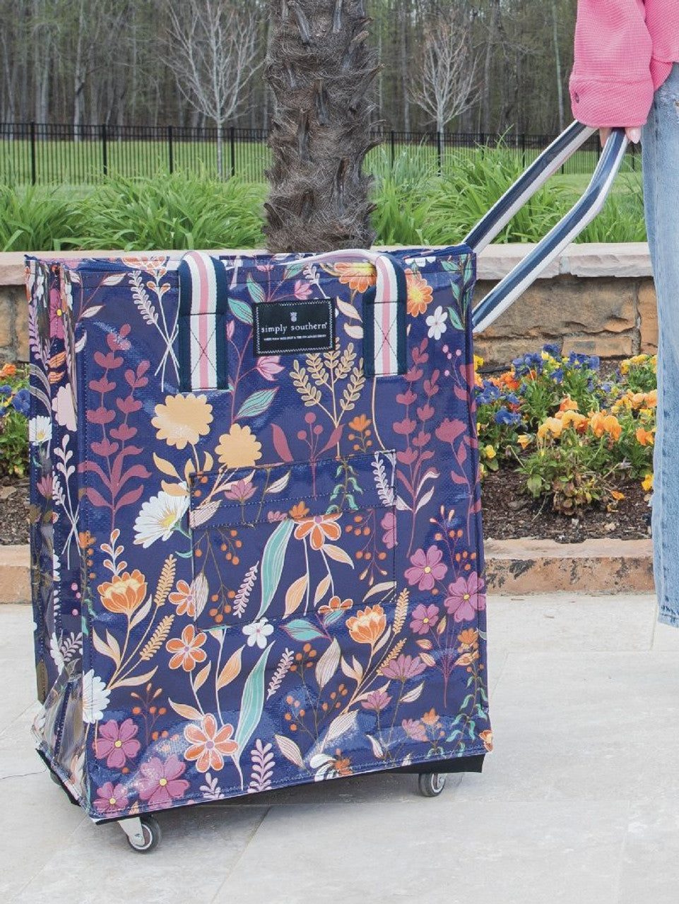 Simply Southern - Rolling Tote - Navy Floral