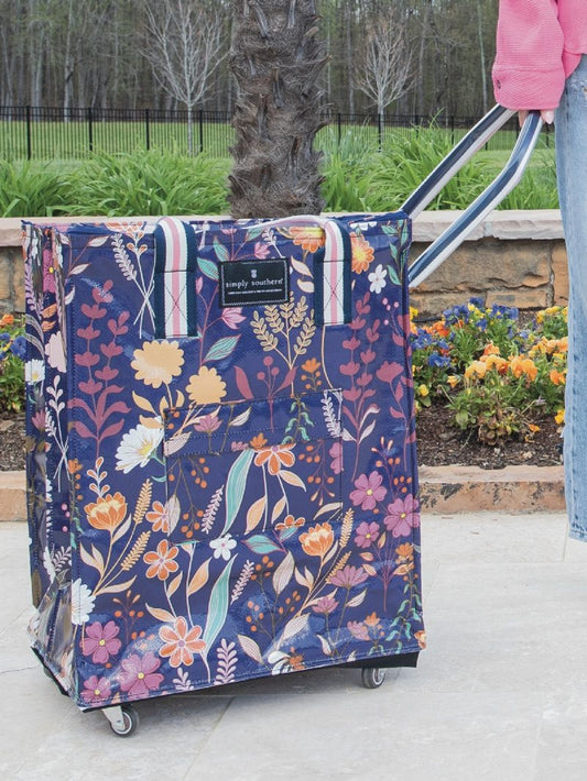 Simply Southern - Rolling Tote - Navy Floral