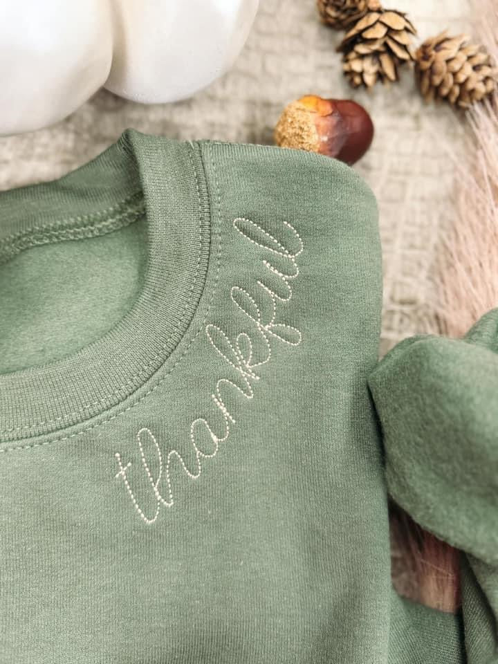 The Thankful Embroidered Sweatshirt