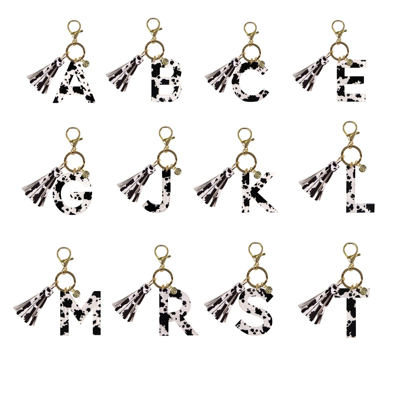 FINAL SALE - Simply Southern - Cow Initial Charm Keychain